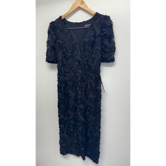 AQUA Formal Dress Size 2 Black Lace Knee Length Cocktail Party Short Sleeve NWT - Picture 4 of 12